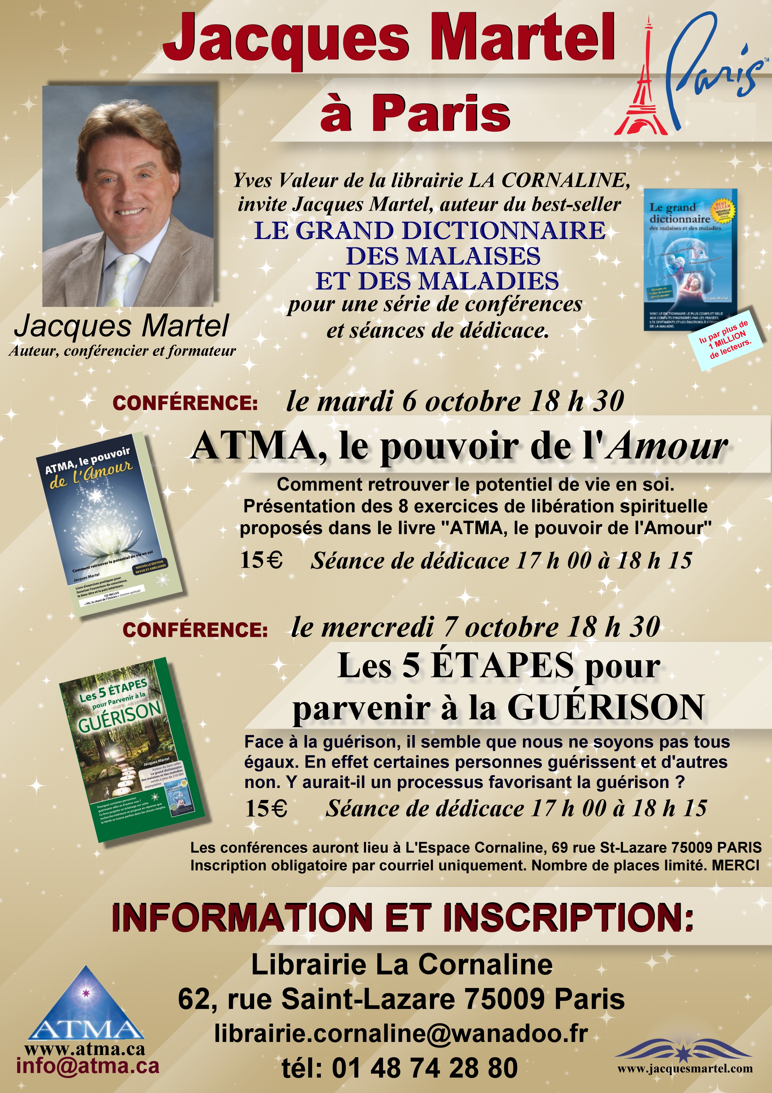 Conférences et dédicaces de Jacques Martel à Paris